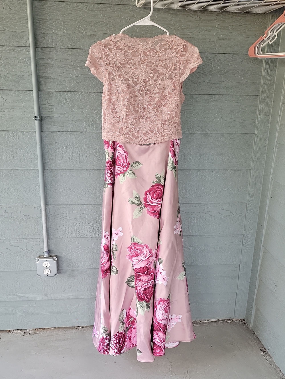 2 Piece Soft Pink Floral Dress